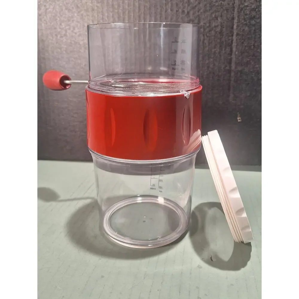 Rotary 3 Cup Flour Sifter Measuring Cup Red White NWOB Dishwasher Safe